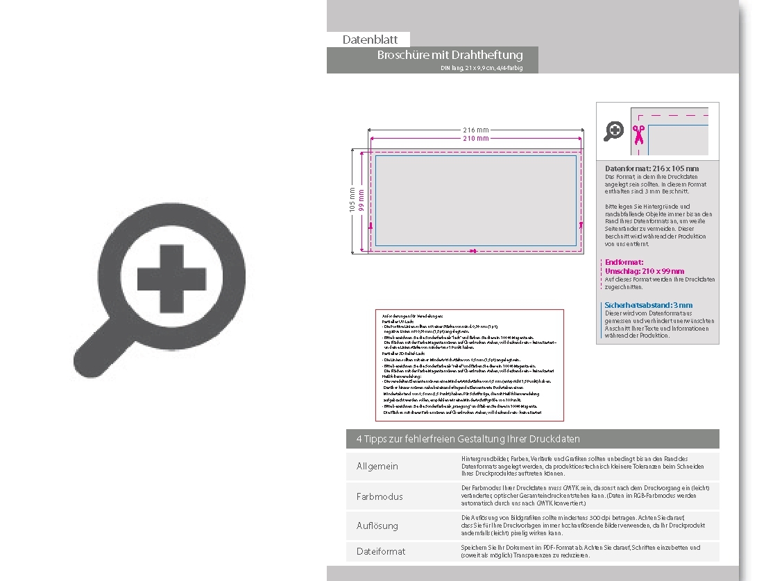 Product Bild brosch__re_mit_drahtheftung__endformat_din_lang_quer_(210_x_99_mm)__28-seitig