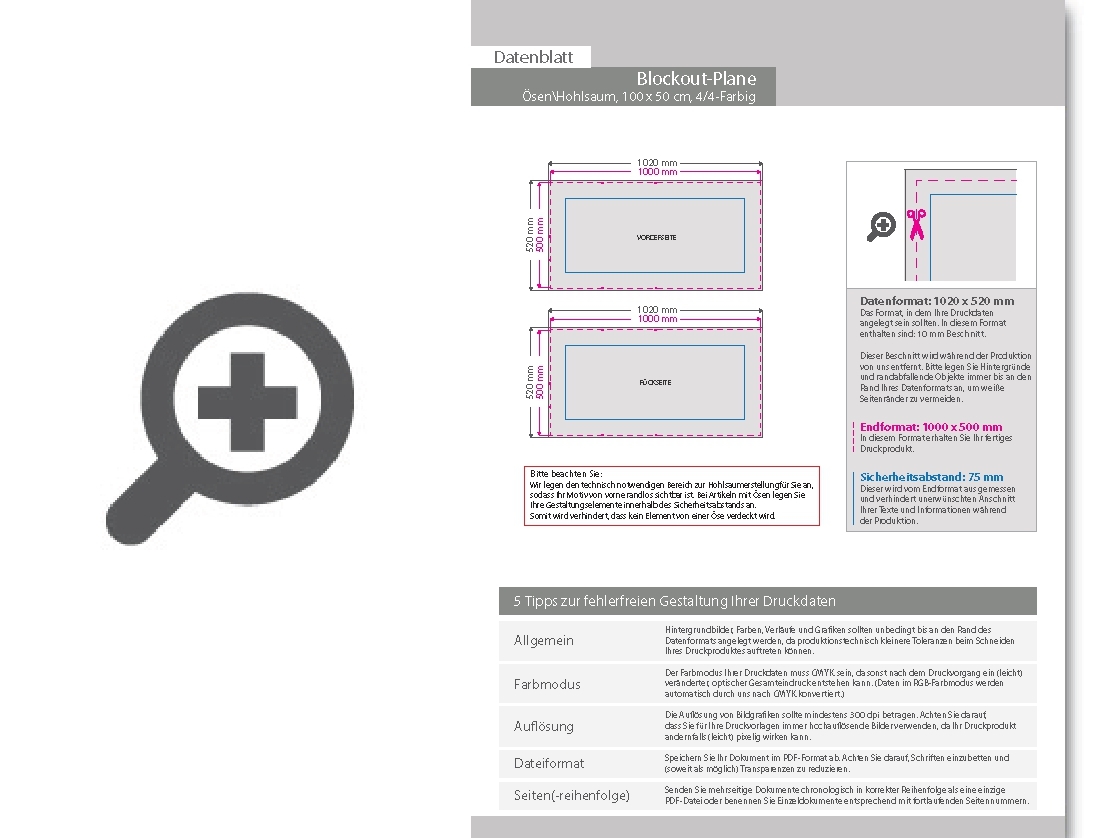 Product Bild hochwertige_blockout-plane_100_x_50_cm__4_4-farbig_bedruckt__hohlsaum_oben_und_unten_(durchmesser_hohlsaum_6_0_cm)