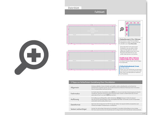 Product Bild faltblatt__gefalzt_auf_din_a5__6-seiter_(2-bruch_fensterfalz)__beidseitig_bedruckt_(4_4_farbig_+_2_sonderfarben_hks)