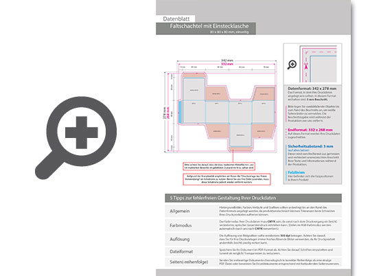 Product Bild faltschachtel_(8_cm_x_8_cm_x_8_cm)_einseitig_bedruckt_5_0-farbig_(cmyk_+_sonderfarbe)