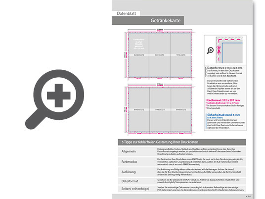 Product Bild getr__nkekarte__gefalzt_auf_10_5_cm_x_29_7_cm__6-seiter_(wickelfalz)