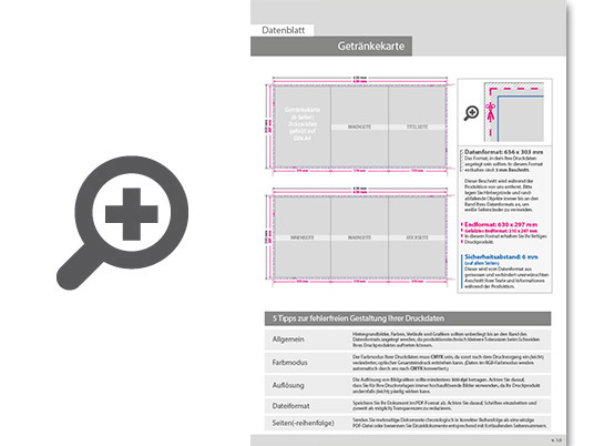 Product Bild getr__nkekarte__gefalzt_auf_din_a4__6-seiter_(zickzackfalz)