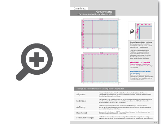 Product Bild getr__nkekarte__gefalzt_auf_17_0_cm_x_24_0_cm__6-seiter_(2-bruch_fensterfalz)