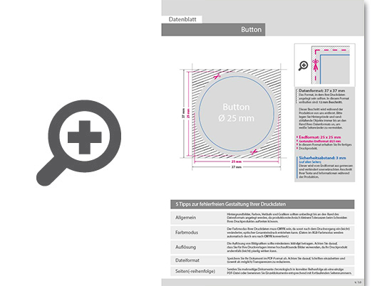 Product Bild hochwertiger_ansteckbutton_Ø_25_mm__4_0_farbig_einseitig_bedruckt