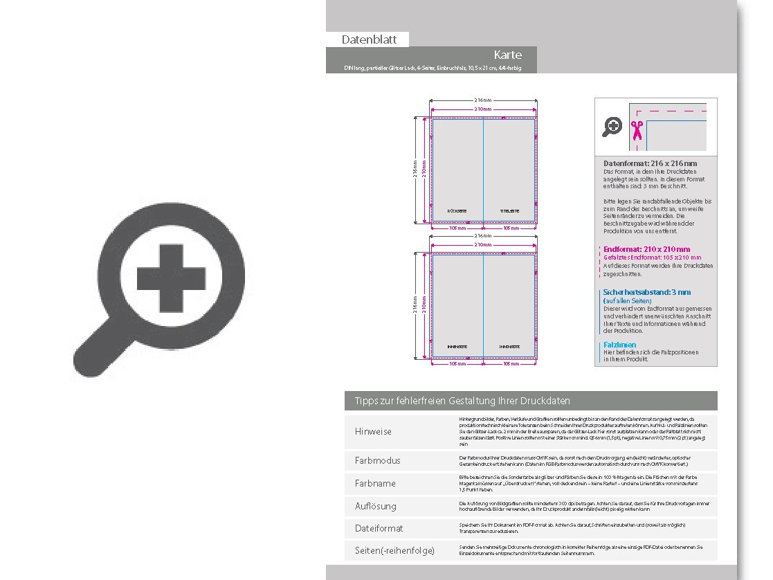 Product Bild hochzeitskarte_din_lang_4-seiter_4_4_farbig_mit_beidseitig_partieller_glitzer-lackierung