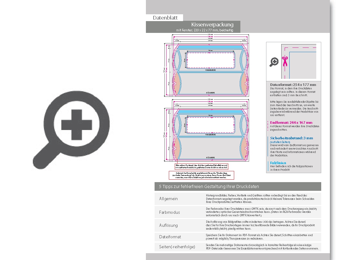 Product Bild kissenverpackung_(22_cm_x_2_2_cm_x_7_7_cm)_beidseitig_bedruckt_5_4-farbig_(cmyk_+_sonderfarbe)_mit_geklebtem_fenster